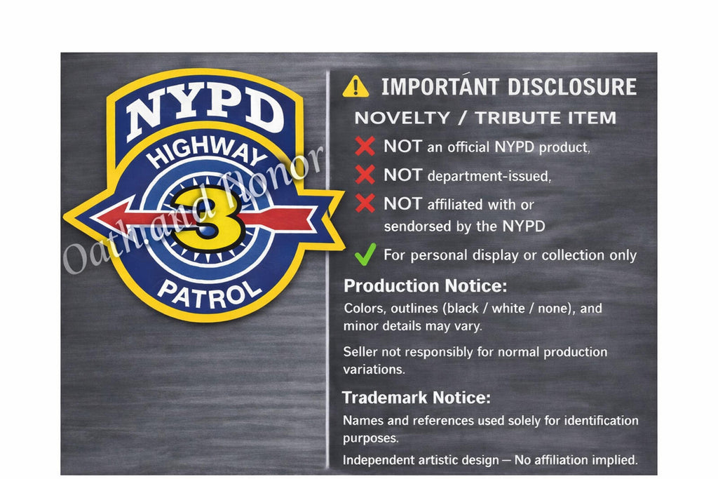 NYPD Highway Patrol 3 “The District” Tribute Magnet – 3 in – view 2