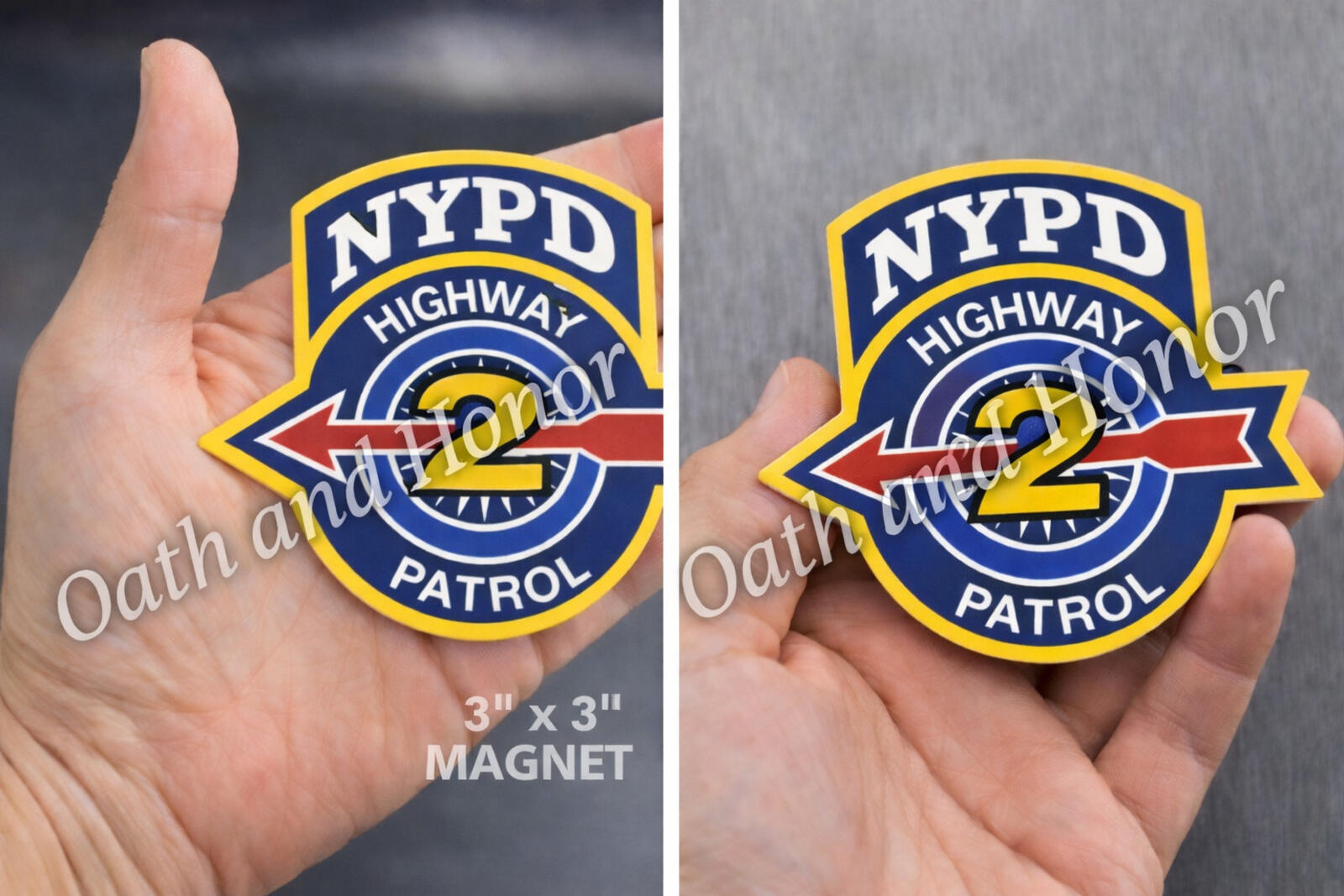 NYPD Highway Patrol 2 Brooklyn Tribute Magnet – 3 x 3 in – product image