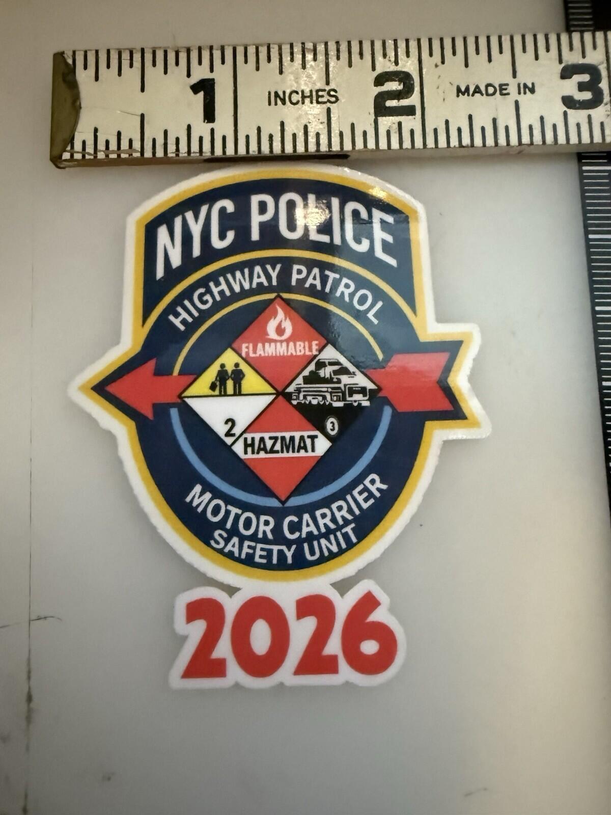 NYPD Motor Carrier Safety Unit Hazmat Decal – 2026 – view 3