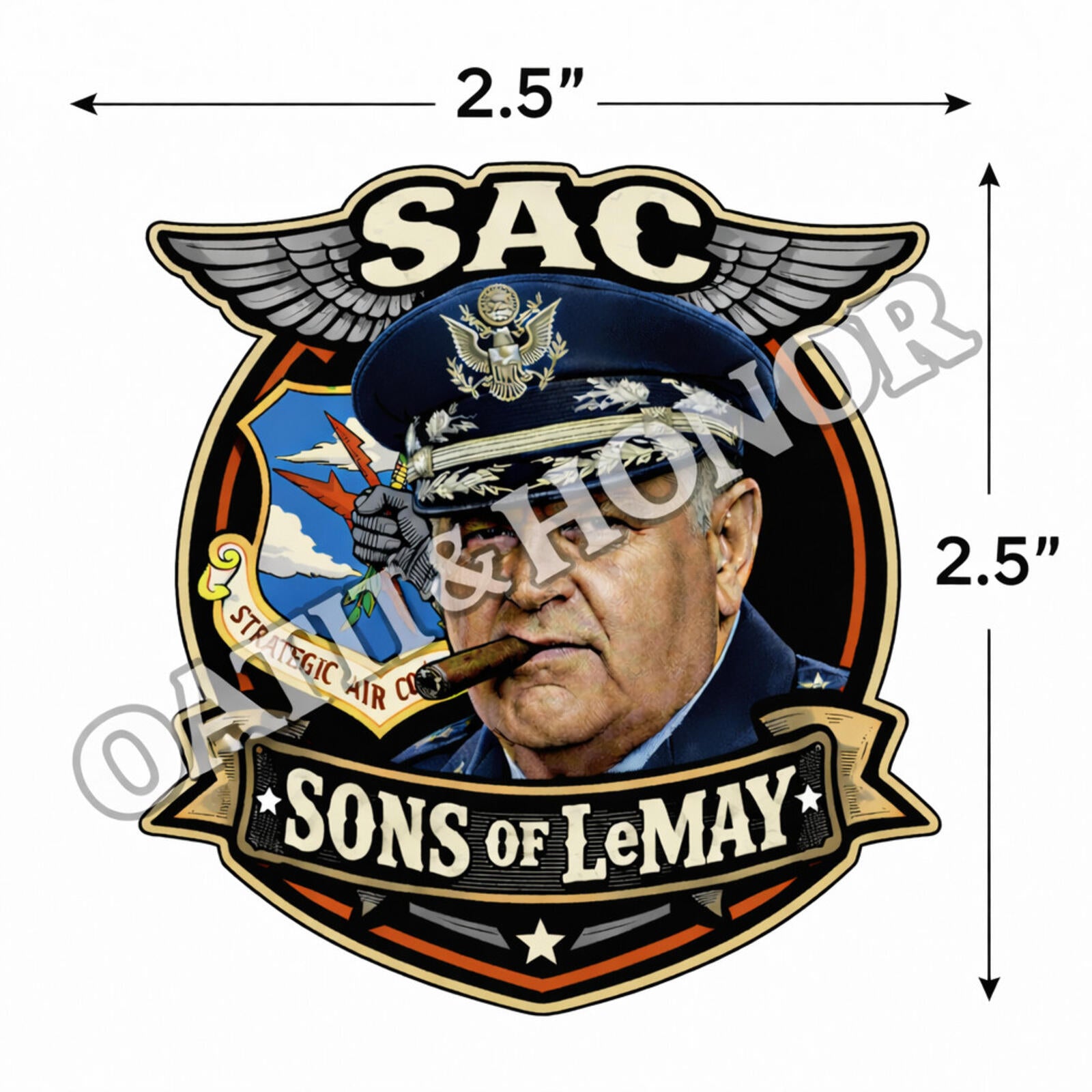 SAC Sons of LeMay Decal – Curtis LeMay USAF Tribute – 2 Sizes – view 2