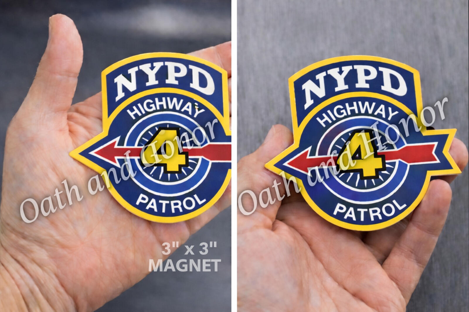 NYPD Highway Patrol 4 Midtown Manhattan Tribute Magnet – 3 in – product image