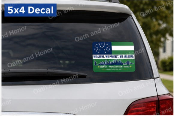 NYPD Flag Decal – Police Support Decal or Magnet – 3x2, 4x3, or 5x4