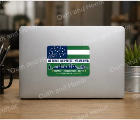 NYPD Flag Decal – Police Support Decal or Magnet – 3x2, 4x3, or 5x4