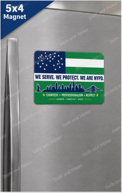 NYPD Flag Decal – Police Support Decal or Magnet – 3x2, 4x3, or 5x4