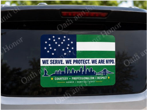 NYPD Flag Decal – Police Support Decal or Magnet – 3x2, 4x3, or 5x4