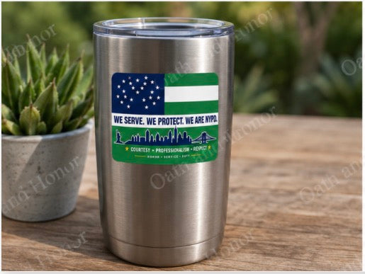 NYPD Flag Decal – Police Support Decal or Magnet – 3x2, 4x3, or 5x4