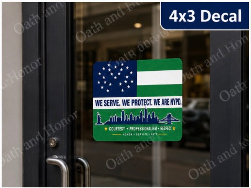 NYPD Flag Decal – Police Support Decal or Magnet – 3x2, 4x3, or 5x4