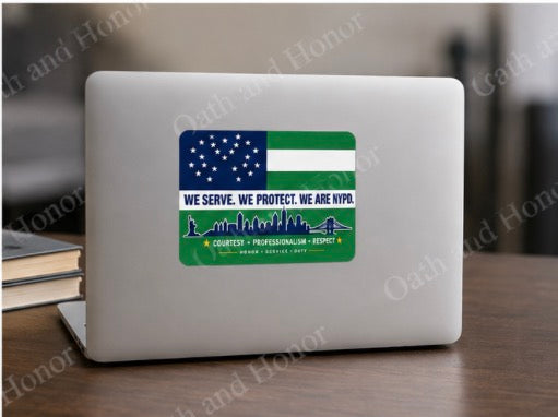 NYPD Flag Decal – Police Support Decal or Magnet – 3x2, 4x3, or 5x4
