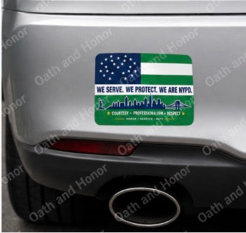 NYPD Flag Decal – Police Support Decal or Magnet – 3x2, 4x3, or 5x4