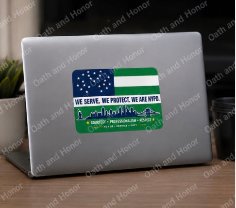 NYPD Flag Decal – Police Support Decal or Magnet – 3x2, 4x3, or 5x4