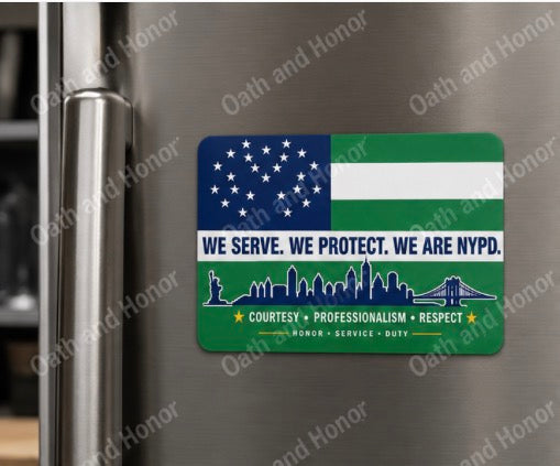 NYPD Flag Decal – Police Support Decal or Magnet – 3x2, 4x3, or 5x4