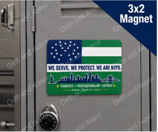 NYPD Flag Decal – Police Support Decal or Magnet – 3x2, 4x3, or 5x4