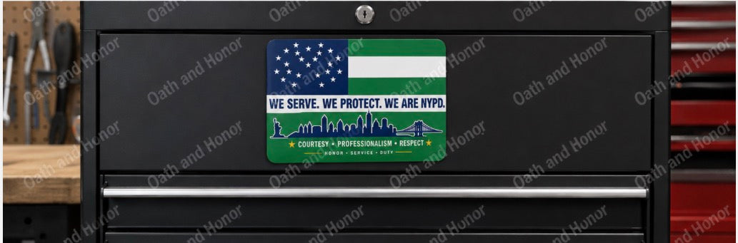 NYPD Flag Decal – Police Support Decal or Magnet – 3x2, 4x3, or 5x4