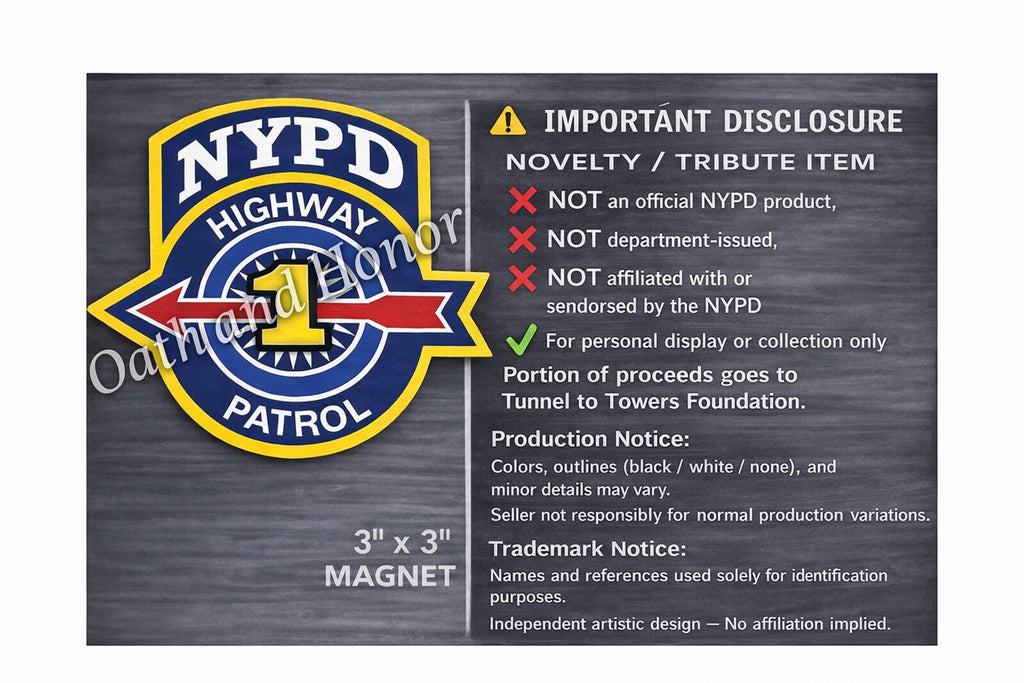 NYPD Highway Patrol 1 Bronx Tribute Magnet – 3 x 3 in – view 2