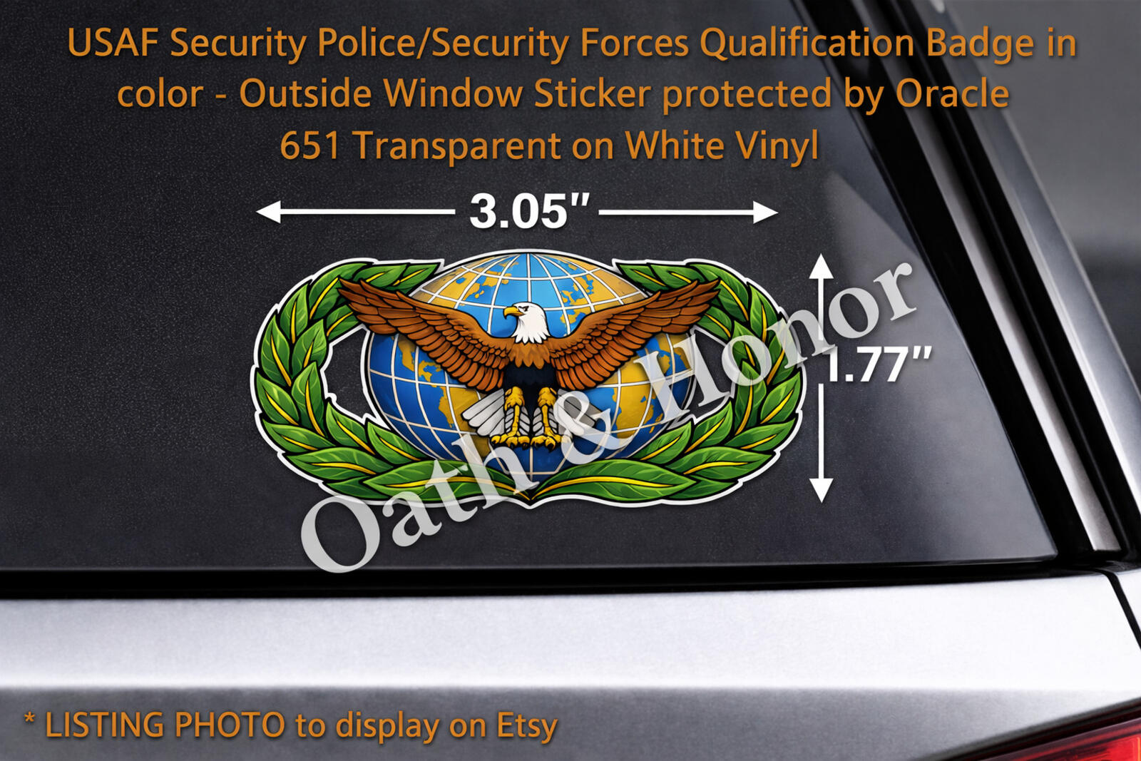 USAF Security Police Qualification Badge Decal – Full Color – product image
